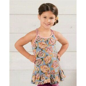 Matilda Jane Girls Size 4 Twister Tank Adventure Begins floral Excellent very ge